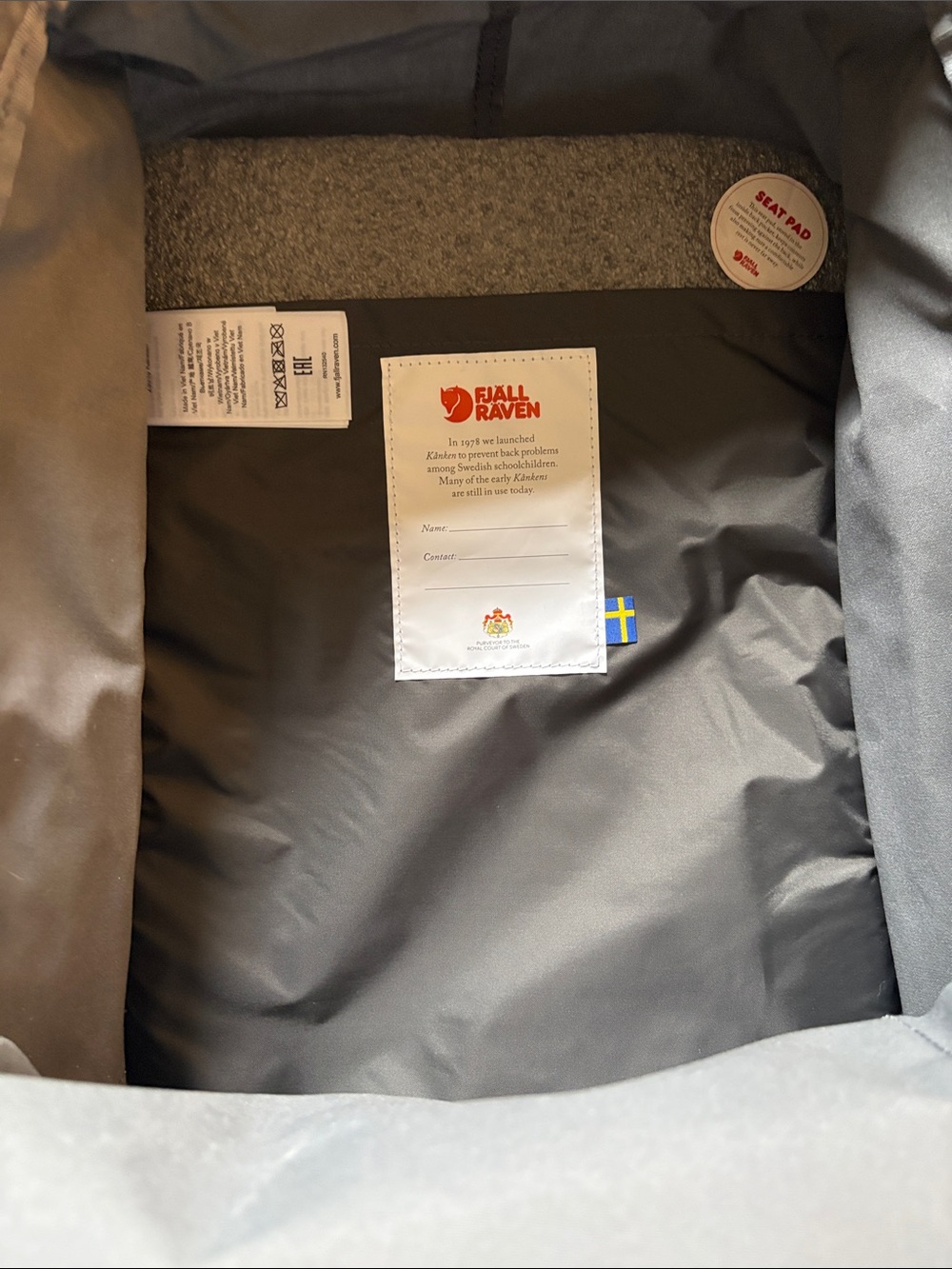 Fjallraven Kanken Backpack in Black with Red Logo - Picture 2 of 3